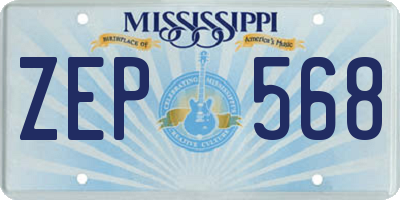 MS license plate ZEP568
