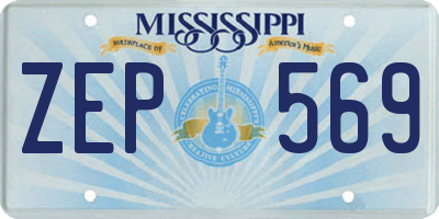 MS license plate ZEP569