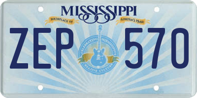 MS license plate ZEP570