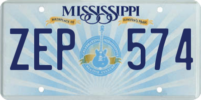 MS license plate ZEP574