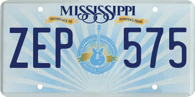 MS license plate ZEP575
