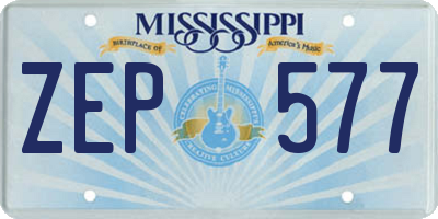 MS license plate ZEP577