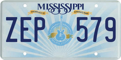 MS license plate ZEP579