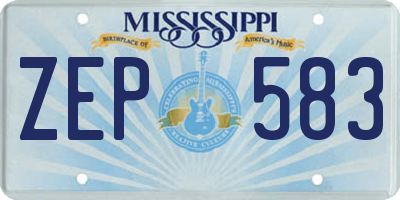 MS license plate ZEP583