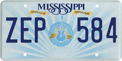 MS license plate ZEP584