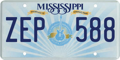 MS license plate ZEP588
