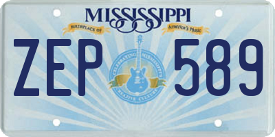 MS license plate ZEP589