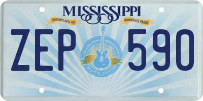 MS license plate ZEP590