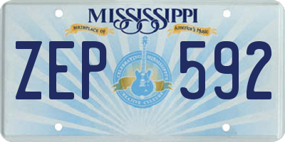 MS license plate ZEP592