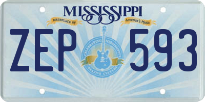MS license plate ZEP593