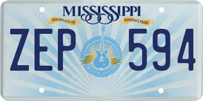 MS license plate ZEP594