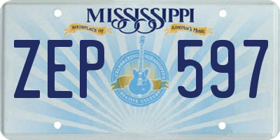 MS license plate ZEP597