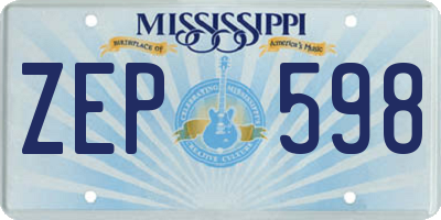 MS license plate ZEP598