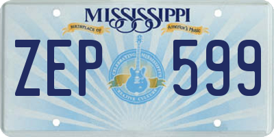 MS license plate ZEP599