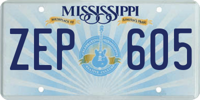 MS license plate ZEP605