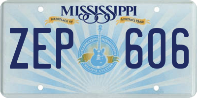 MS license plate ZEP606