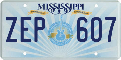 MS license plate ZEP607
