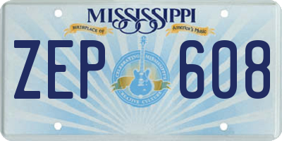 MS license plate ZEP608