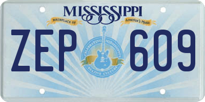 MS license plate ZEP609