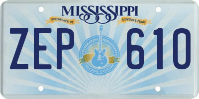 MS license plate ZEP610