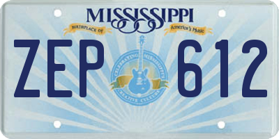 MS license plate ZEP612