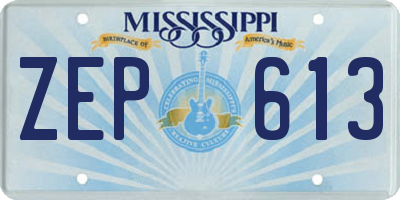 MS license plate ZEP613