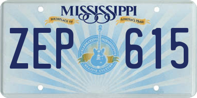 MS license plate ZEP615