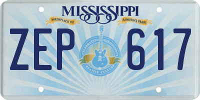 MS license plate ZEP617