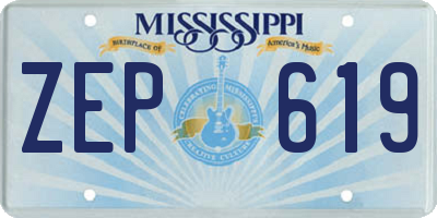 MS license plate ZEP619