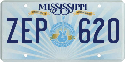 MS license plate ZEP620