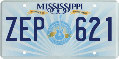 MS license plate ZEP621