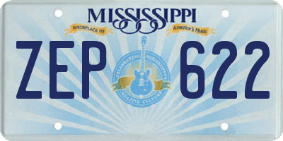 MS license plate ZEP622
