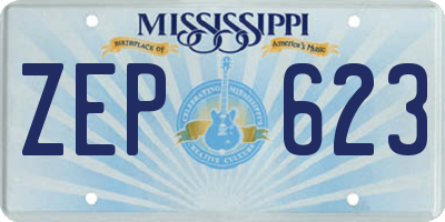 MS license plate ZEP623