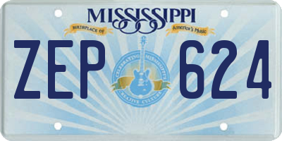 MS license plate ZEP624