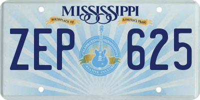 MS license plate ZEP625