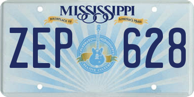 MS license plate ZEP628
