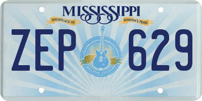 MS license plate ZEP629