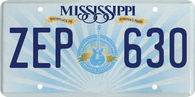MS license plate ZEP630