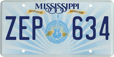 MS license plate ZEP634