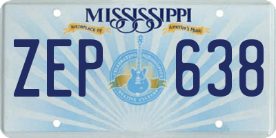 MS license plate ZEP638