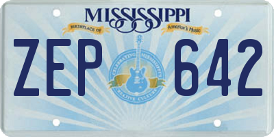 MS license plate ZEP642