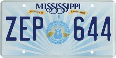 MS license plate ZEP644