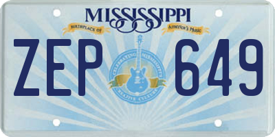 MS license plate ZEP649