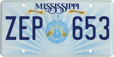 MS license plate ZEP653