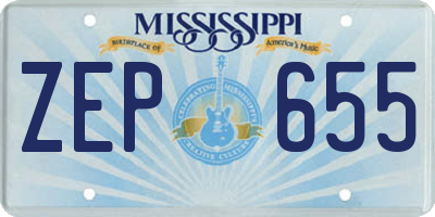 MS license plate ZEP655