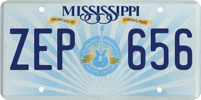 MS license plate ZEP656