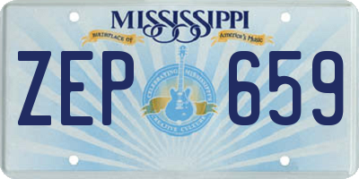 MS license plate ZEP659
