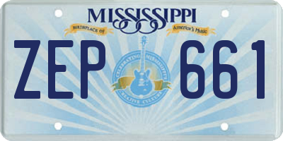 MS license plate ZEP661