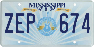 MS license plate ZEP674