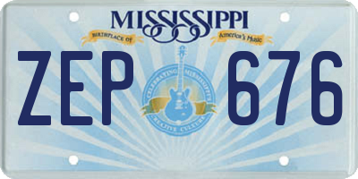 MS license plate ZEP676